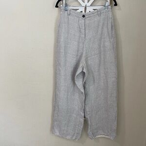 HANNOH WESSEL Linen PETRONILLA  Wide Leg Raw Edge Pants TROUSERS 40